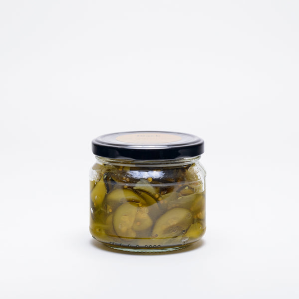 Courgette pickles by Black Estate made in North Canterbury, Aotearoa
