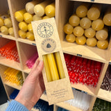 Beeswax household candle 6-pack, made by National Candles in Wellington, Aotearoa