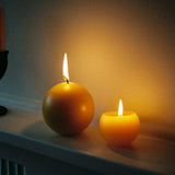 Beeswax orb candle by National Candles of Wellington, Aotearoa
