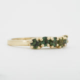 Green sapphire five stone ring by Zoe McBride of Auckland, New Zealand