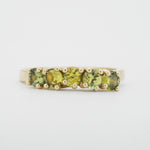 Yellow sapphire five stone ring by Zoe McBride of Auckland, New Zealand