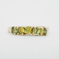 Yellow sapphire five stone ring by Zoe McBride of Auckland, New Zealand