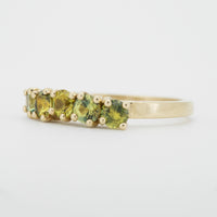 Yellow sapphire five stone ring by Zoe McBride of Auckland, New Zealand