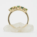 Green sapphire five stone ring by Zoe McBride of Auckland, New Zealand