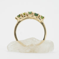 Green sapphire five stone ring by Zoe McBride of Auckland, New Zealand