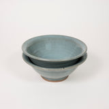 Lipped bowl by Driving Creek Pottery made in the Coromandel, Aotearoa, two colours