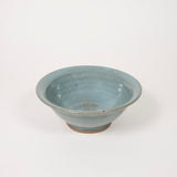 Lipped bowl by Driving Creek Pottery made in the Coromandel, Aotearoa, two colours
