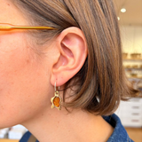 Earrings made by Sarah Smuts-Kennedy of Tāmaki Makaurau, Aotearoa