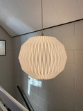 Folded paper lightshade made in Wellington, New Zealand, three sizes