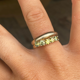 Yellow sapphire five stone ring by Zoe McBride of Auckland, New Zealand