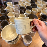 Squiggle coffee cup by Zoë Isaacs of Wellington, Aotearoa