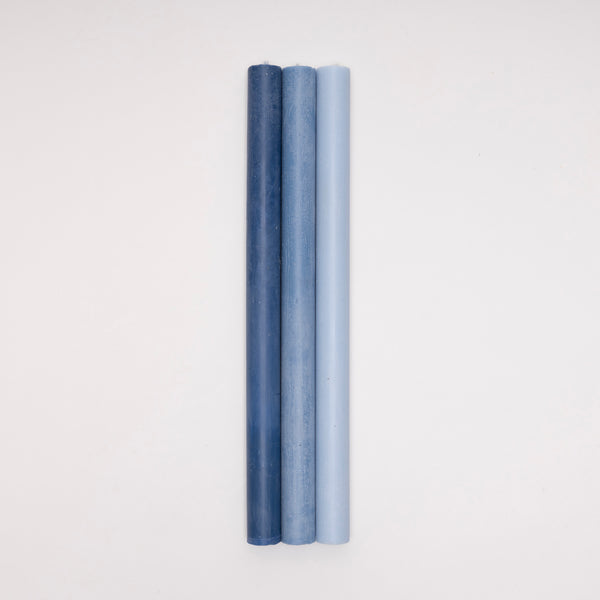 3-pack of taper candles by Kind Candle Co. made in Tutukaka, Aotearoa, five colourways