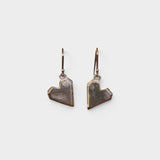 Large sweetheart earrings by Camille Paloma Walton made on the Kāpiti Coast, Aotearoa