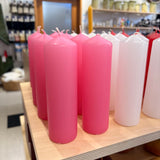 Coloured pillar candle made by National Candles in Wellington, Aotearoa