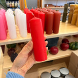 Coloured pillar candle made by National Candles in Wellington, Aotearoa