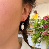Pearl raindrop sleepers by Avara Studio made in Tāmaki Makaurau, Aotearoa