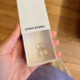 Pearl raindrop sleepers by Avara Studio made in Tāmaki Makaurau, Aotearoa