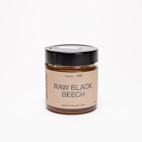 Raw black beech honey by Finders & Keepers made in Windwhistle, Aotearoa