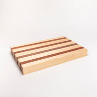 Striped chopping board made in Ōtautahi Christchurch, Aotearoa