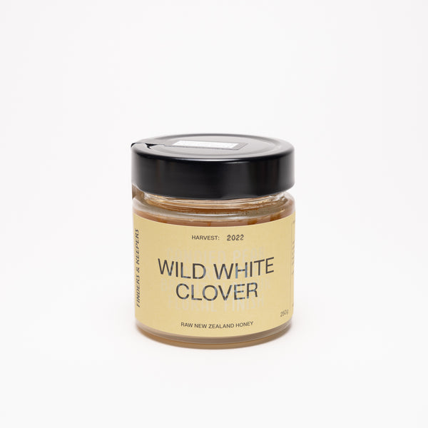 Wild white clover honey by Finders & Keepers made in Windwhistle, Aotearoa