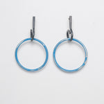 Powdercoated sterling silver earrings by Amy Iddles of Sefton, New Zealand, five colours