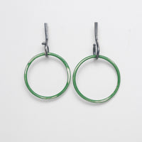 Powdercoated sterling silver earrings by Amy Iddles of Sefton, New Zealand, five colours