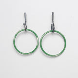 Powdercoated sterling silver earrings by Amy Iddles of Sefton, New Zealand, five colours