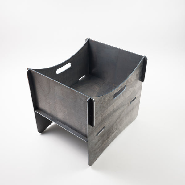 Flat pack steel brazier made in Dunedin, New Zealand