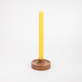 Hand turned elm candle holder made in Christchurch, New Zealand