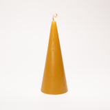 Hōhepa cone candle made in Hawkes Bay, Aotearoa, three sizes, three colours