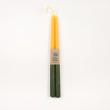 Pair of pure beeswax dinner candles by Hōhepa made in Hawkes Bay, Aotearoa, five colours