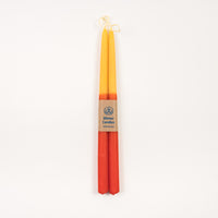 Pair of pure beeswax dinner candles by Hōhepa made in Hawkes Bay, Aotearoa, five colours