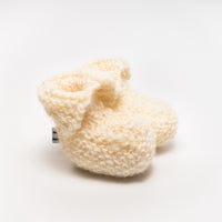 Baby booties handknitted in Kaiapoi, Aotearoa