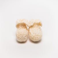 Baby booties handknitted in Kaiapoi, Aotearoa