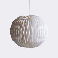 Folded paper lightshade made in Wellington, New Zealand, three sizes