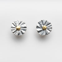 Silver peel studs by Lucía Araoz made in Dunedin, New Zealand