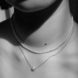 Micro pearl necklace by Meadowlark made in Auckland, Aotearoa