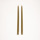 Pure beeswax taper candle pair made in Raglan, Aotearoa, two colours