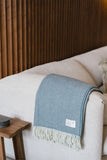 Lambswool throw by Ruanui Station woven in Auckland, New Zealand, two colours
