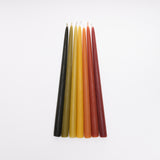 Beeswax taper candle by Studio Star made in Amberley, Aotearoa, seven colours