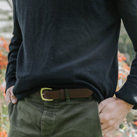 Leather belt in black or brown, made in Ōtautahi, New Zealand