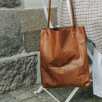 Leather tote bag made in Geraldine, New Zealand, two colours