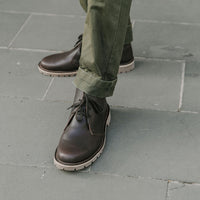 Brown desert boots made in Dunedin, New Zealand