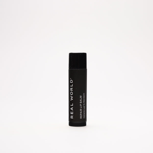 Hoheria leaf and mandarin lip balm by Real World made in Hawkes Bay, New Zealand