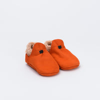 Orange sheep skin booties