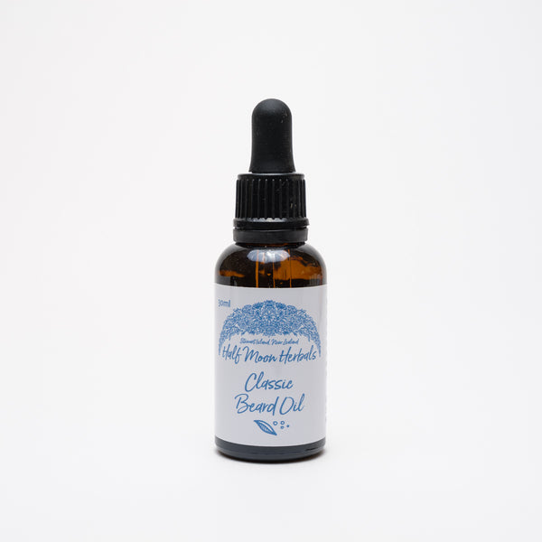 Beard oil by Half Moon Herbals made on Rakiura Stewart Island, New Zealand