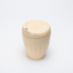 Cream Deksel reusable coffee cup in two sizes made in Lyttelton, New Zealand