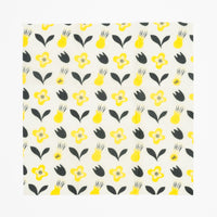 Reusable beeswax food wrap, yellow flower pattern