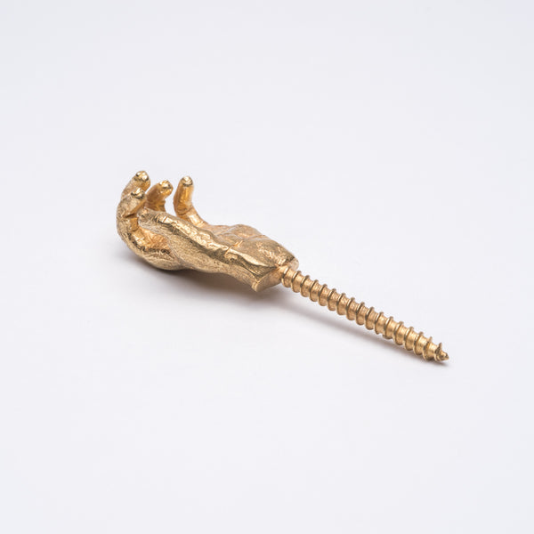 Cast bronze hand hook by Hannah Upritchard