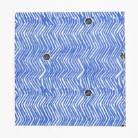 Reusable beeswax food wrap, blue zig zag